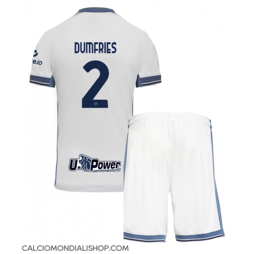 Maglie da calcio Inter Milan Denzel Dumfries #2 Seconda Maglia Bambino 2024-25 Manica Corta (+ Pantaloni corti)